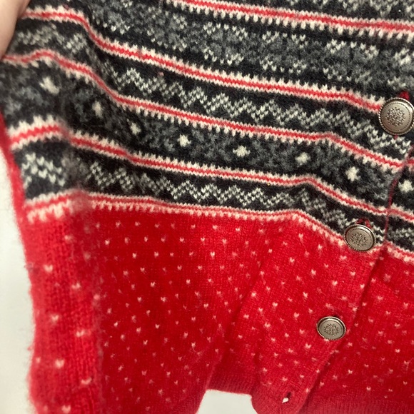 vintage 90s Eddie Bauer Lambs Wool Sweater Vest Medium Petite Fair isle. - Picture 6 of 9